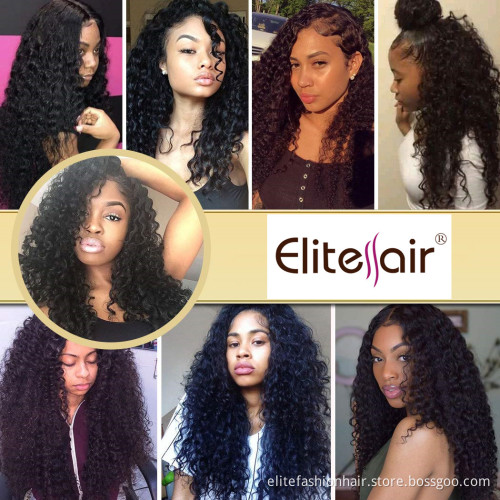 100% Unprocessed Human Hair Extensions Natural Black Color Brazilian Hair Weave bundles Deep Curly hair bundles